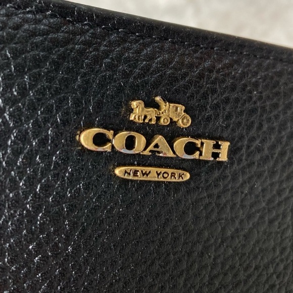 Coach Billfold Wallet Black Pebble Leather 1579 - Picture 6 of 16